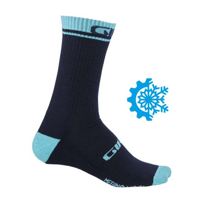 Calcetines GIRO Winter Merino Wool Black/Blue