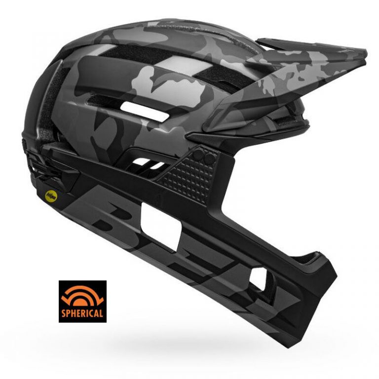 Casco Bell Super Air R MIPS Spherical Black Camo con mentonera desmontable