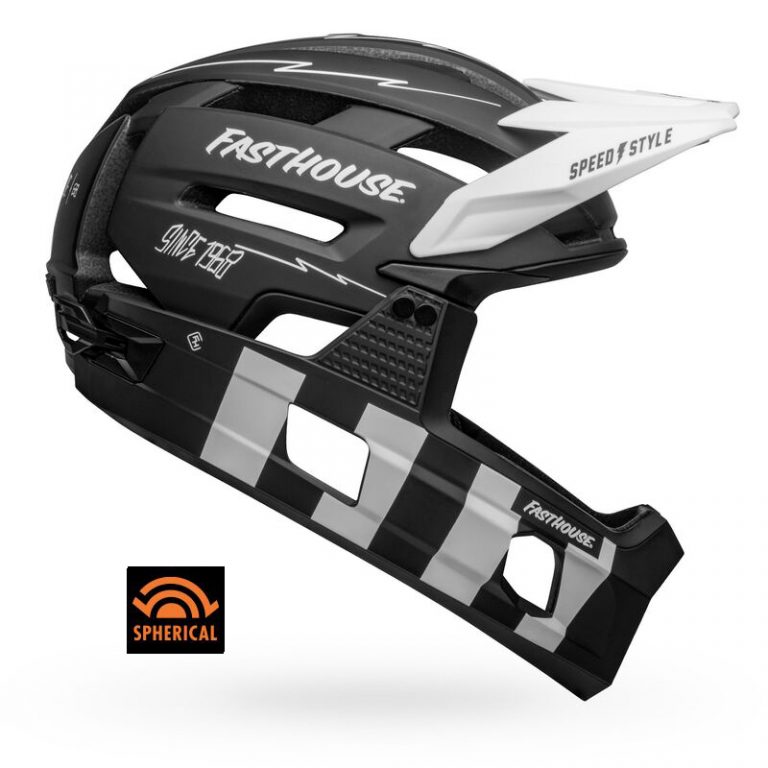 Casco Bell Super Air R MIPS Spherical Negro/Blanco con mentonera desmontable