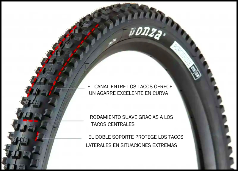 Cubierta Onza Porcupine TRC 60 para trail, all mountain y enduro