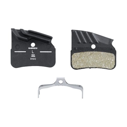 Pastillas de freno de disco Shimano N03A Resina con aletas de refrigeración para MTB, compatibles con XTR, XT y SLX. Juego de pastillas orgánicas de bajo ruido y gran modulación con muelle incluido, ideales para trail, enduro y XC.