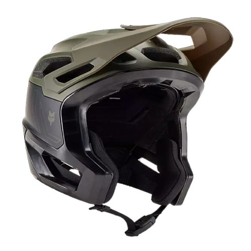 Casco Fox Dropframe Pro Runn Olive Green para mtb, enduro, trail y all mountain equipado con mips y boa