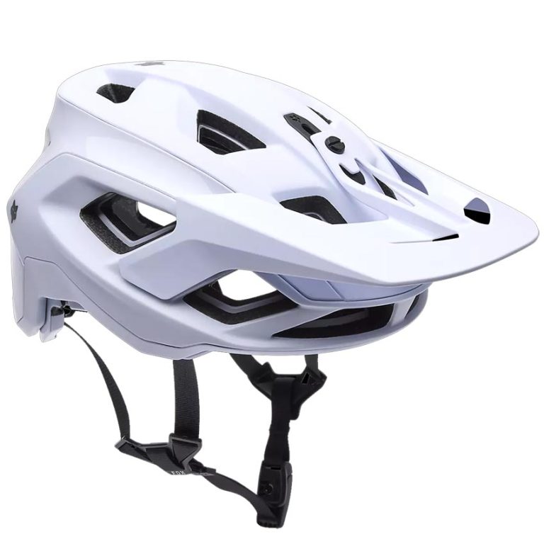 Casco Fox Speedframe RS Matte White con mips integra split, cierre boa y soporte para gafas