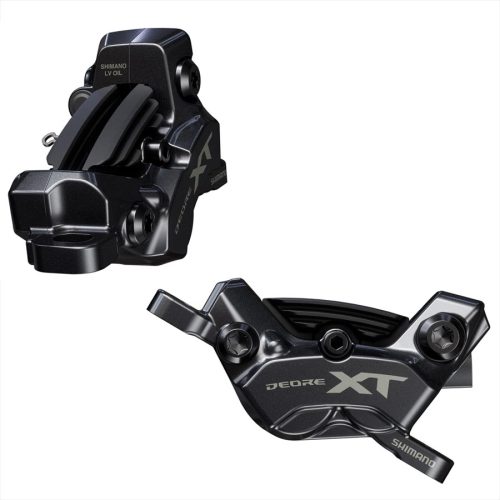 Pinza de freno Shimano XT BR-M8220 de 4 pistones para MTB, compatible con maneta BL-M8200. Freno hidráulico Deore XT de alta potencia y gran modulación, ideal para enduro, trail agresivo y descenso.