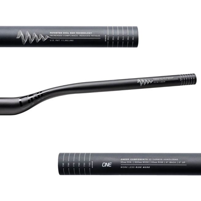 Manillar OneUp V2 Carbon para mtb en varias medidas, con un diseño que mejora control y comodidad para XC, Trail y DH