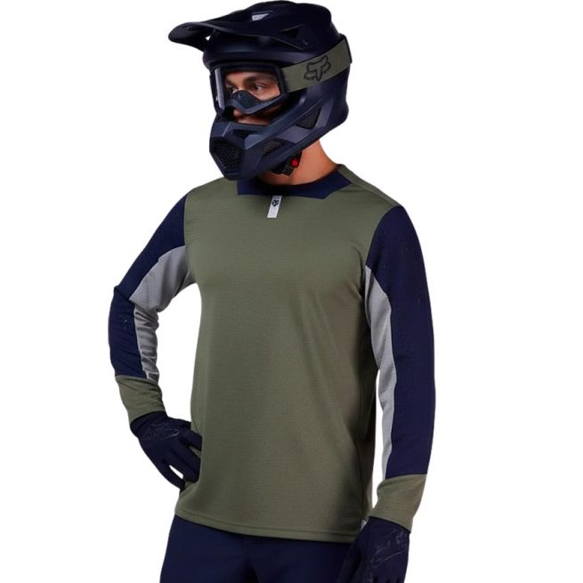 Camiseta Manga Larga Fox Defend Olive Green - Imagen 2