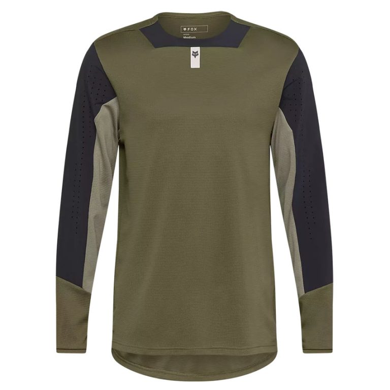 Camiseta Manga Larga Fox Defend Olive Green de hombre para MTB, enduro y dh