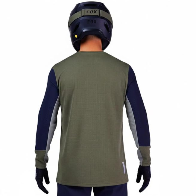 Camiseta Manga Larga Fox Defend Olive Green de hombre para MTB
