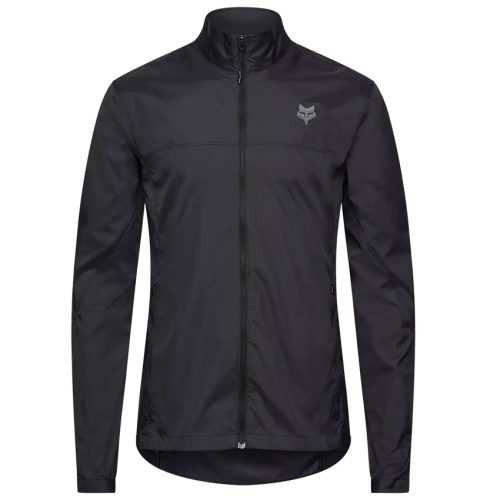 Chaqueta Cortavientos Fox Ranger manga larga negro, con bolsillos laterales, y bolsillo trasero, tejido de cordura