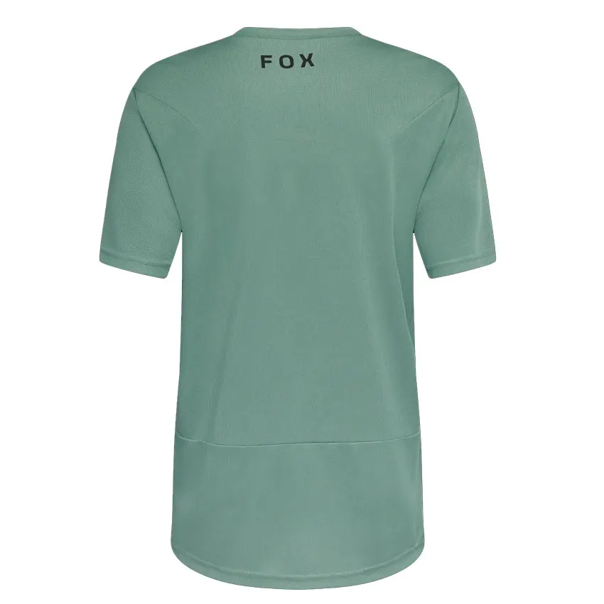 Camiseta Fox Ranger Head Verde vista posterior para uso en mountain bike
