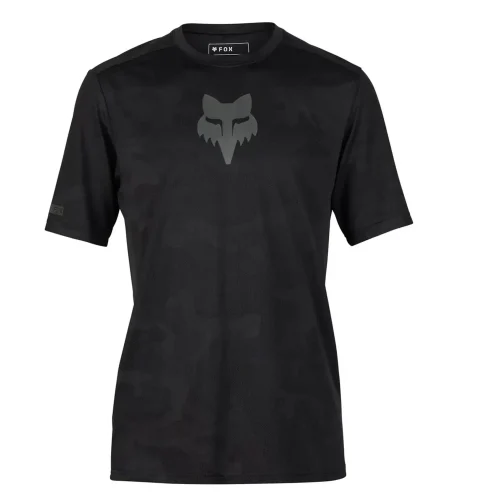 Camiseta Fox Ranger TruDri Black manga corta vista delantera para mountain bike, enduro y dh