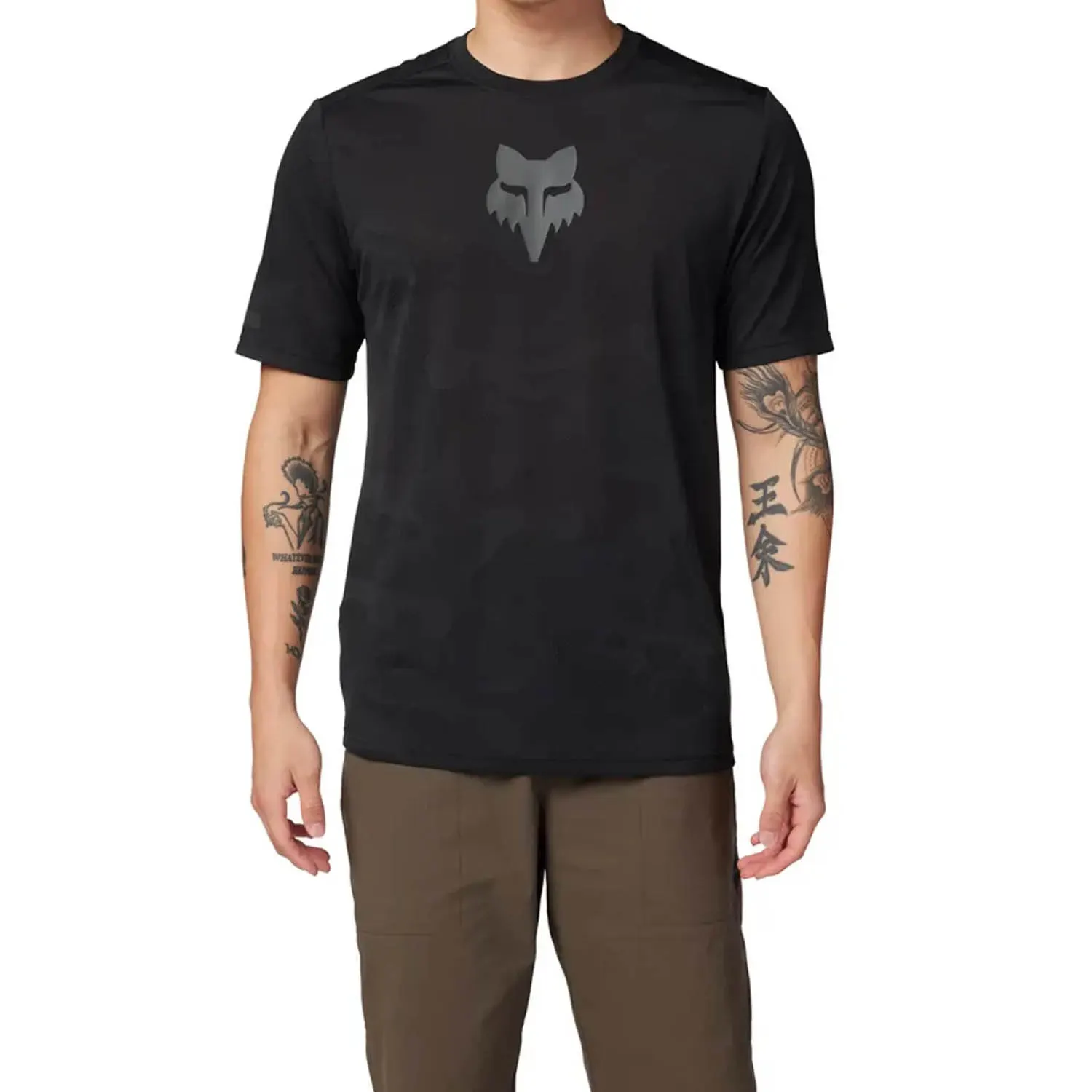 Camiseta Fox Ranger TruDri Black vista anterior para mountain bike, enduro y dh