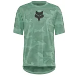 Camiseta Fox Ranger TruDri Green vista delantera de manga corta para mtb