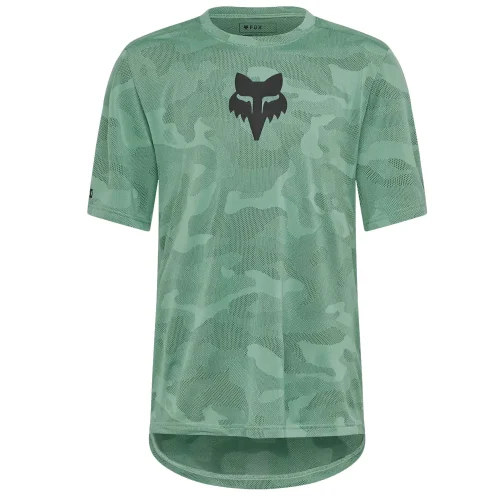 Camiseta Fox Ranger TruDri Green vista delantera de manga corta para mtb