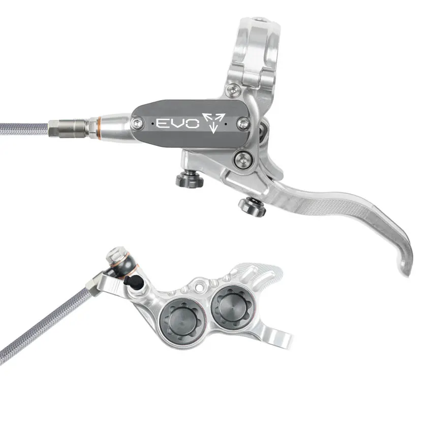 Frenos Hope Tech 4 EVO GR4 Plata de 4 pistones para MTB smoke