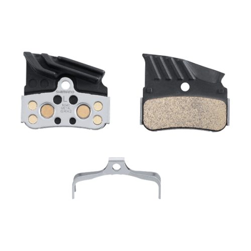 Pastillas de freno de disco Shimano P04C metálicas con aletas de refrigeración para MTB, compatibles con frenos Shimano de 4 pistones. Juego de pastillas sinterizadas de alta potencia, gran durabilidad y resistencia al calor, incluye muelle de montaje.