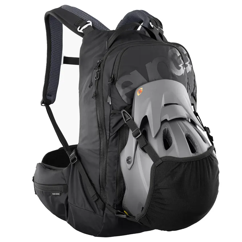 Mochila con protección Evoc Trail Pro Blackline 16 para llevar casco