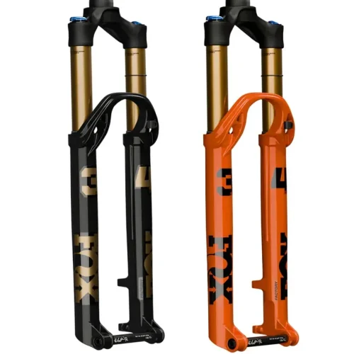 Horquilla Fox 34 SL Factory Kashima Grip SL MTB, ajuste 3 posiciones, 29" y 120 mm en negro y naranja.