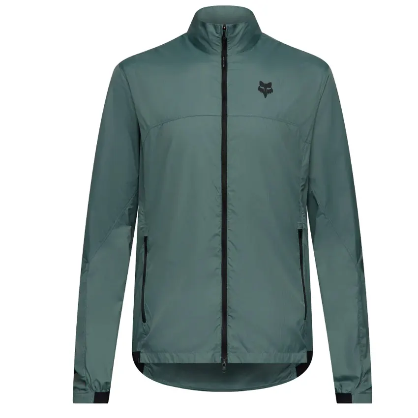 Chaqueta Cortavientos Fox Ranger Green para mtb parte frontal
