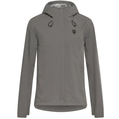 Chaqueta impermeable Fox Ranger Water Jacket pewter grey vista frontal, para ciclismo, mtb