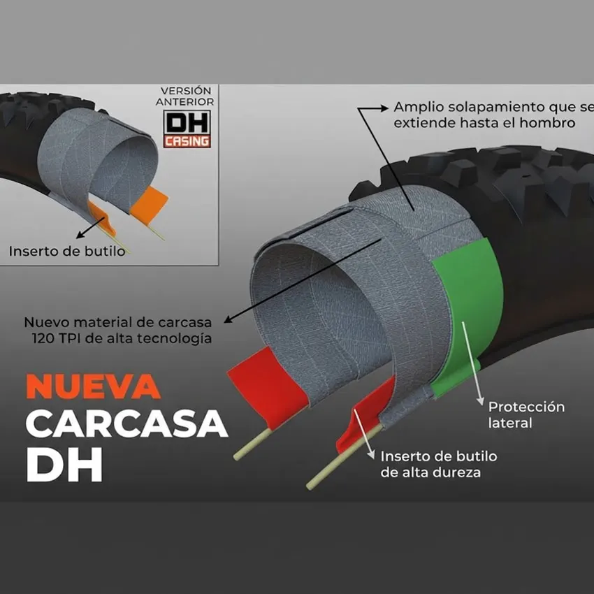 carcasa new dh de maxxis con 2x 120 tpi