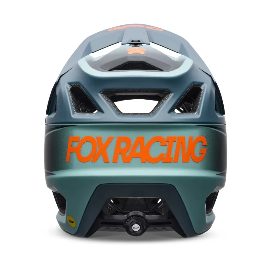 casco integral Fox Proframe RS Heatstack Artic Blue vista posterior